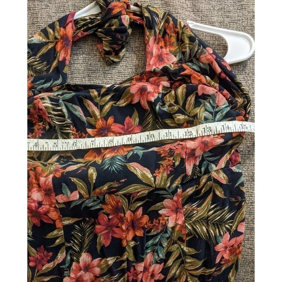 American Eagle Floral Halter Pantsuit Medium, Back Zip - Picture 8 of 10